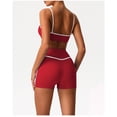 thumbnail image 6 of PISONIC Workout Sets for Women 2 Piece Color Block Sports Bra High Waist Shorts Gym Yoga Pilates Outfits, 6 of 8