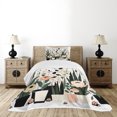 thumbnail image 4 of Ambesonne Boho Floral Quilted Bedspread Set 2 Pcs, Botanical Fantasy Leafy, Twin Size, Eggshell Forest Green, 4 of 4