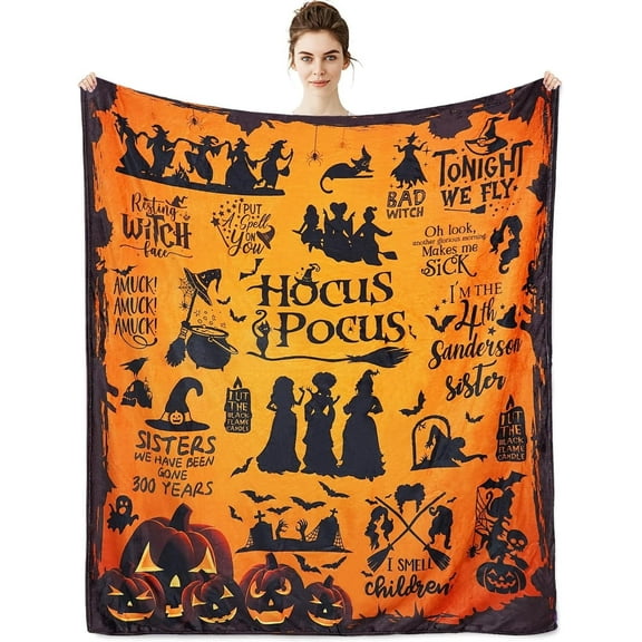 Kuscheln Halloween Throw Blankets for Women, Witch Blanket, Soft Witch Flannel Fleece Blankets for Couch Sofa Bed Chair Decor Halloween Decorations Blanket 50x60