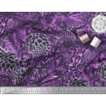 thumbnail image 2 of Soimoi Purple Cotton Duck Fabric Fish & Leopard Animal Skin Print Fabric by Yard 56 Inch Wide, 2 of 3