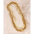 thumbnail image 5 of 18k Gold Layered Chunky Paperclip Chain Necklace Non Tarnish Toggle Clasp Necklace Stacks Cuban Link Chain Necklace Dainty Gold Paper Clip Necklace Layering Toggle Necklaces for Women, 5 of 5