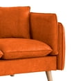 thumbnail image 3 of Maci 87 Inch Sectional Sofa, Reversible Chaise, Orange Fabric, Wood Legs, 3 of 5