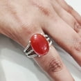 thumbnail image 7 of Natural Red Onyx Ring, Red Onyx Gemstone Ring, December Birthstone, 3 Twisted Band, 925 Sterling Silver, Womens Ring, Christmas, Thanksgiving, Handmade, Statement Jewelry, Natural Gemstone Ring, 7 of 7