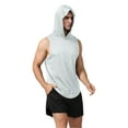 thumbnail image 3 of Mens Hoodies Sleeveless Shirts Casual Solid Color Pullover Lightweight Breathable Athletic Workout Basketball Running Gym Tank Tops, 3 of 8