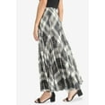 thumbnail image 3 of Jessica London Women's Plus Size Elastic Waist Cotton Flowing Maxi Crinkled Skirt, 3 of 5