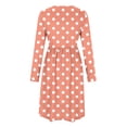 thumbnail image 4 of Hanen Women Floral Long Sleeve Crewneck Midi Dress, Loose A-Line Swing Flare Tshirt Dress with Pockets, Lightweight Casual Summer Fall Vacation Church Semi-Formal Outfit, 4 of 7
