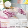 thumbnail image 2 of Ocean Wave Bedding Duvet Cover Set King Size 4 Pieces Pink Gradient Beach Boho Soft Twill Plush Quilt Cover, Include 1 Duvet Cover 1 Flat Sheet And 2 Pillow, 2 of 7