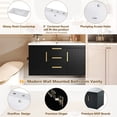 thumbnail image 4 of 36'' Wall Mounted Bathroom Vanity with Resin Sink, Floating Bathroom Storage Cabinet with 2 Drawers, Solid Wood Bathroom Cabinet, Faucet Not Include, Black, 4 of 9