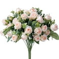 thumbnail image 5 of Tainini 11Pcs Roses Artificial Flowers, Realistic Single Bundle Faux Long Stem Rose Fake Silk Flower Bouquet for Party Home Wedding Arrangement Hotel Office Decor（Beige), 5 of 7