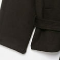 thumbnail image 7 of Womens Faux Leather Trench Coat Winter Warm Faux Fur Lined Pea Coat Trendy Long Sleeve Belted Jacket Casual Stylish Tops (L, Khaki), 7 of 7