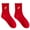 cartoon horse, variant on Chinese Zodiacal Horse Embroidery Cotton Socks Women, Reinforced Heel Toe Red Ankle Socks Daily Wear