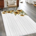 thumbnail image 2 of Area Rug for Living Room, Sunflowers Non-Slip Indoor Large Carpet for Bedroom/Dining Room, Wooden Summer Botanical Floral Watercolor Washable Low-Profile Rectangle Floor Mat Runner Rugs - 3 x 5 Ft, 2 of 8