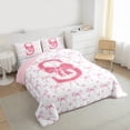 thumbnail image 3 of Homewish Letter Monogrammed S Bedding Comforter Set 2pcs for Teens Boys Girls,Kawaii Pink Bow Twin Comforter Sets Microfiber,Dreamy Princess Breathable Bedding Set,Lightweight Room Decor,Reversible, 3 of 8