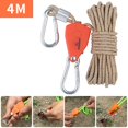 thumbnail image 3 of Pulley Ratchet Rope Hanger, Pulley Regulator Fast Locking Fixed Buckle Reflective Tent Wind Rope for Outdoor Backpacks Cam Hiking 4mm 4m Khaki, 3 of 10