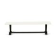 thumbnail image 3 of Pemberly Row V-Style 15x72" Wood Dining Bench in Black/Linen White, 3 of 5