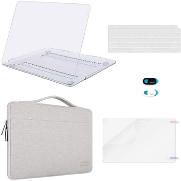 Mosiso 5 in 1 New Macbook Air 13 Inch Case A2337 M1 A2179 2020 Release, Hard Case Shell Cover&Sleeve Bag for Apple MacBook Air 13'' with Retina Display andTouch ID, Clear&Gray