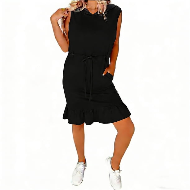 Camisas de Vestido de Mujer Manga Larga con Capucha Cuello Estirado Vestido para Uso Diario, Fechas, Desplazamientos Y Vacaciones