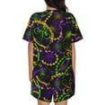 thumbnail image 3 of Picia Neon Mardi Gras Pajamas Sets for Women Soft Short-Sleeved Pjs with Lounge Shorts Two Piece Sleepwear-Small, 3 of 9