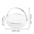 thumbnail image 3 of Leodye 1PCS 304 Stainless Steel Air Fryer Basket Double Ear Handle Round Mesh Steamer Grill Steam Rack Dehydration and Filter Basket for Kitchen Cooking and Frying -8.26*6.29IN, 3 of 5