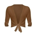 thumbnail image 5 of Sheer Poncho Shrug! Comdrip Women Front Short Sleeve Three Quarter Sleeve Cardigan Sheer Shrugs for Evening Dresses Brown 2XL, 5 of 5