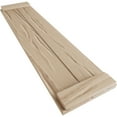 thumbnail image 6 of Ekena Millwork 11"W x 70"H Rustic Two Board Joined Board-n-Batten Riverwood Faux Wood Shutters w/End Batten (Per Pair), Primed Tan, 6 of 11