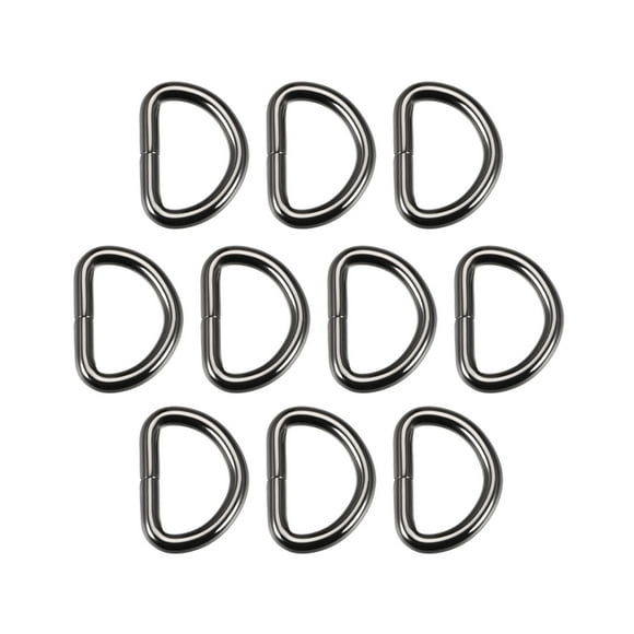 Unique Bargains Black Metal D-Ring Buckle Sewing Fastener (10 Pack)