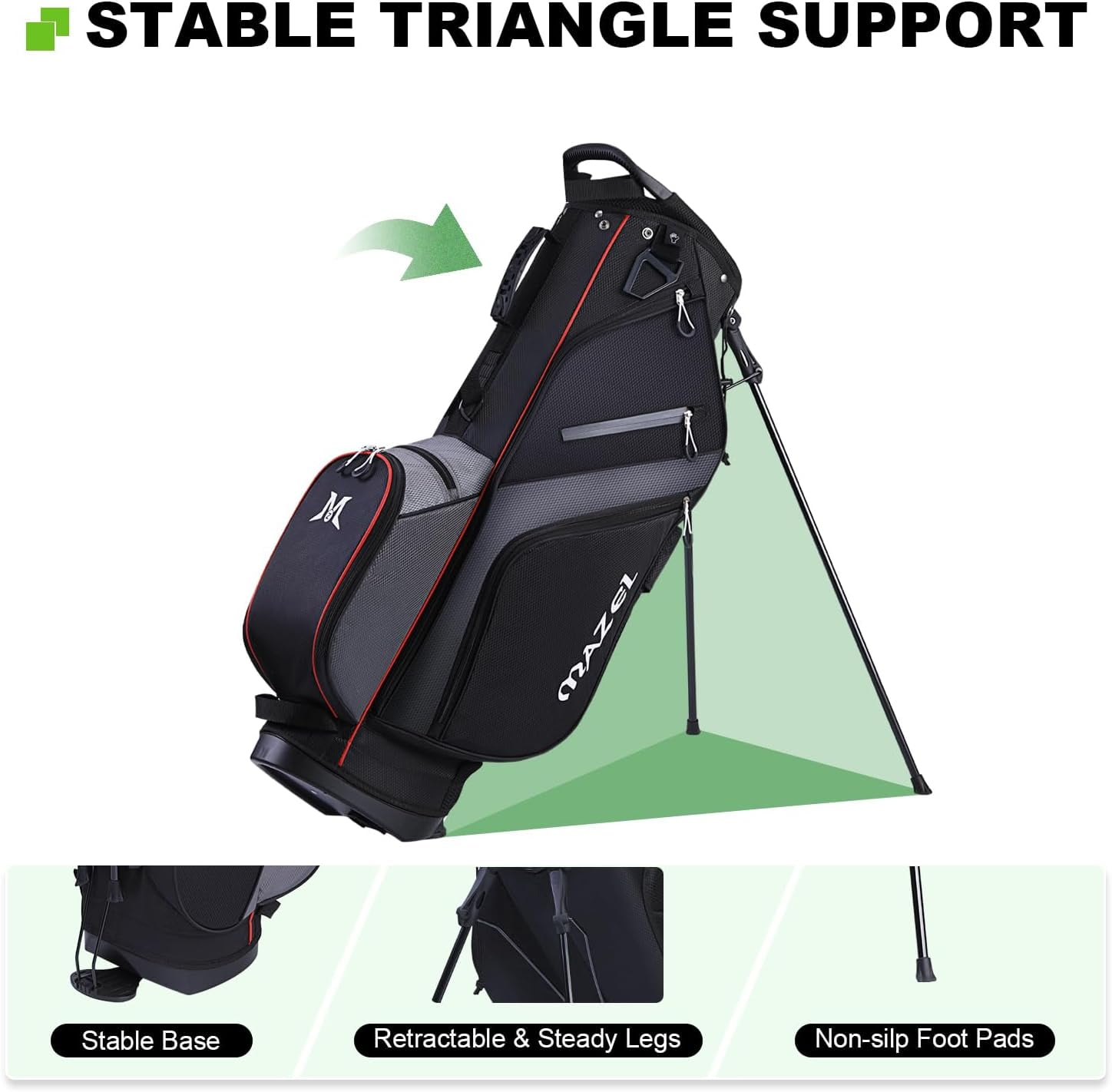 MAZEL 6-Way Golf Stand Bag for Men and Women, Lightweight Golf Bag with Stand,Dual Strap,Dust Cover