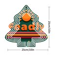 thumbnail image 2 of Stylish Metal Hanging Christmas Tree Wind Spinner - Festive Green Background with Orange & Red Stripes Intricate White Patterns for Garden Decor, 2 of 7