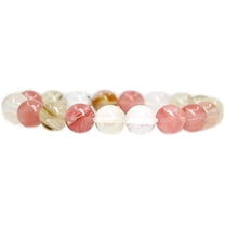 Angelstones Synthetic Volcano Cherry Quartz Genuine Semi-Precious Gemstones Healing 10mm Beaded Stretch Bracelet 7" Unisex