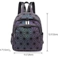 thumbnail image 3 of Luminous Geometric Backpacks Women Purses and Handbags Holographic Reflective Bags Iridescent Backpack, 3 of 8