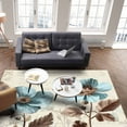 thumbnail image 3 of Area Rugs Indoor Non-Slip Rectangle Rug 5x8 Ft Victorian Style Blue Retro Poppy Flower Plant Rug Rubber Backing Floor Mats Non Shedding Home Decor Carpet for Entryway Living Room, 3 of 8