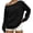 Black, variant on Women's Casual Off Shoulder Sweatshirt Long Sleeve Waffle Knit Loose Pullover Top with Pockets Solid Color Fashion Hoodie Cozy Oversized Sweater