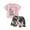 Pink, variant on Musuos Kid Girls Casual 2 Piece Outfit 6Months-5 Years Letter Print Short Sleeve T-Shirt and Elastic Camouflage Shorts Summer Clothes Set