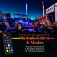 thumbnail image 2 of 2pc 6ft LED Whip Lights w/ Flag [21 Modes] [20 Colors] [Wireless Remote] [Weatherproof] Lighted Antenna Whips - Accessories for ATV Polaris RZR 4 Wheeler, 2 of 9