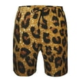 thumbnail image 3 of Cauagu Golden Leopard Glitter Print Men's Swim Trunks,Hawaiian Bathing Suit Swimsuits Beach Shorts with Pockets for Men Quick Dry Swimming Board Shorts-3X-Large, 3 of 6