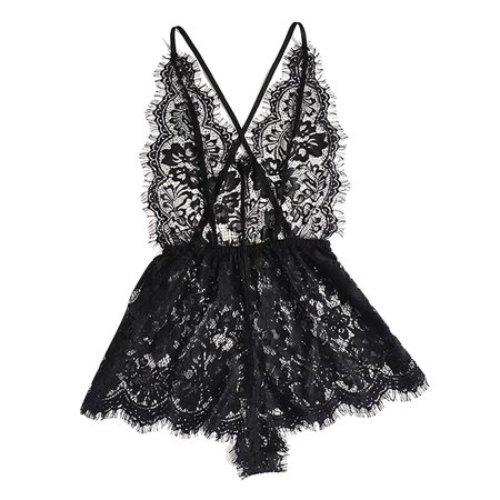 

New Fashion Black Women Lace Lingerie Bodysuit V-Neck Backless Jumpsuit Pajamas briefs womens briefs cotton underwear ladies underwear cotton briefs