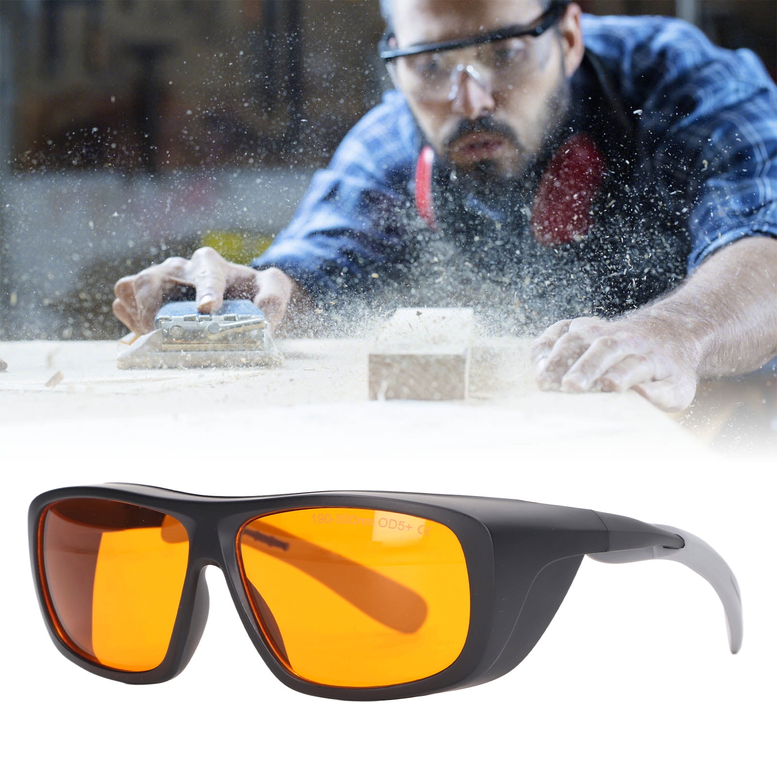 BIMZUC Professional Laser Safety Glasses Adult Black Goggles 1 Pack