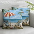 thumbnail image 3 of Creowell  Summer Beach Throw Pillow Covers Starfish Surfboard Palm Tree Seaside Scenery Decorative Pillows Soft  Cushion Cases for Couch Sofa Bed Home Decor, 3 of 5