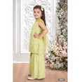 thumbnail image 3 of DWEEP SARA Parrot Lime Green Girls Sharara Suit Set with Exquisite Mirror & Hand Embroidery, 7-8 Y(28), 3 of 6