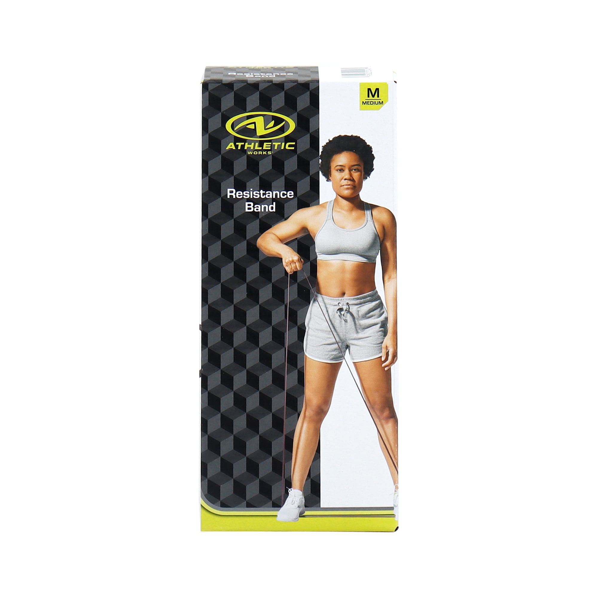 (4 pack) Athletic Works Resistance Bands, Medium, Natural Latex, 40inx0.86in, Purple