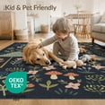 thumbnail image 4 of ODIKA 4'x6' Black Forest Design Washable Area Rug Enchanted Woodland Creatures Pattern for Home Office, Under Desk, Non-Slip Chair-Friendly, Flatwoven, 4 of 7