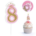thumbnail image 2 of Cake Decorations, Eco-Friendly Non-Toxic Birthday Candles, Smokeless Wax For Clean Celebration, Pink Glitter Enhances Any Theme Party, Exquisite, 2 of 5