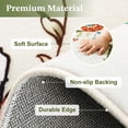 thumbnail image 3 of NEWLAKE Creamy Beige Floral Area Rug, 4' Round, Machine Washable Rug, Non-Slip Backing, 3 of 7