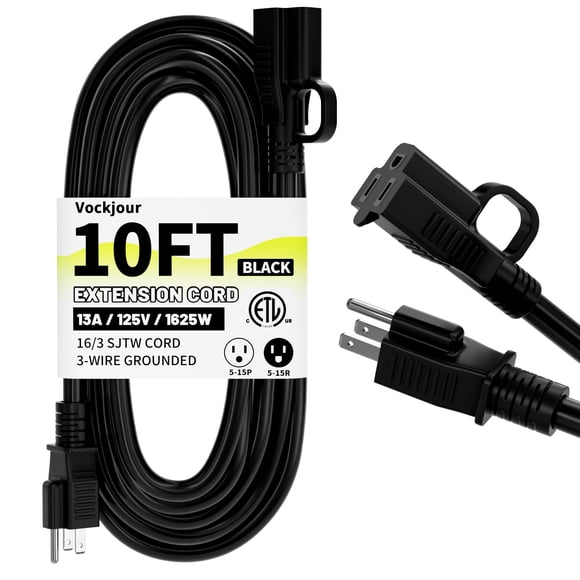 Cable de extensión Vockjour de 3 patas, 3 m, impermeable, 16 AWG