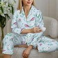 thumbnail image 6 of Bingfone Womens Pajama Sets Rabbit And Butterfly Print,Long Sleeve Loungewear Pajamas Set-Small, 6 of 8