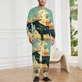 thumbnail image 2 of Merry Christmas Holly Decor Men's Pajama Set Sleepwear Pjs Lightweight Long Sleeve Crewneck Shirts and Bottoms Soft Comfy Sleep Sets M, 2 of 5