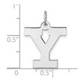 thumbnail image 2 of Auriga 925 Sterling Silver Rhodium-plated Block Letter Y Initial Charm for Women (L-22.75 mm, W-16.39 mm), 2 of 6