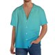 thumbnail image 1 of Balery Teal Turquoise Camisa Casual de Manga Corta con Botones para Hombre, Texturizada, Estilo Cubano, para Playa, Verano-4X-Large, 1 of 5