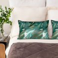 thumbnail image 2 of KLL Green And Gold Marble Pattern Silk Pillowcase for Hair and Skin Standard Size 20"X 30" Soft Breathable Pillow Covers for Sleeping, 2 of 6