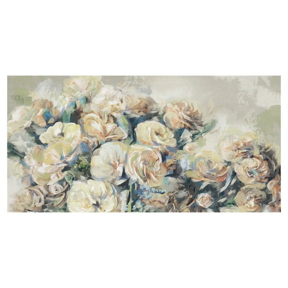 Masterpiece Art Gallery Faye's Bouquet Soft White Flowers By Studio Arts Canvas Art Print 24" x 48"